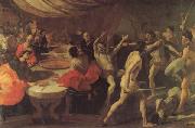 LANFRANCO, Giovanni Banquet with a Gladiatorial Contest oil painting
